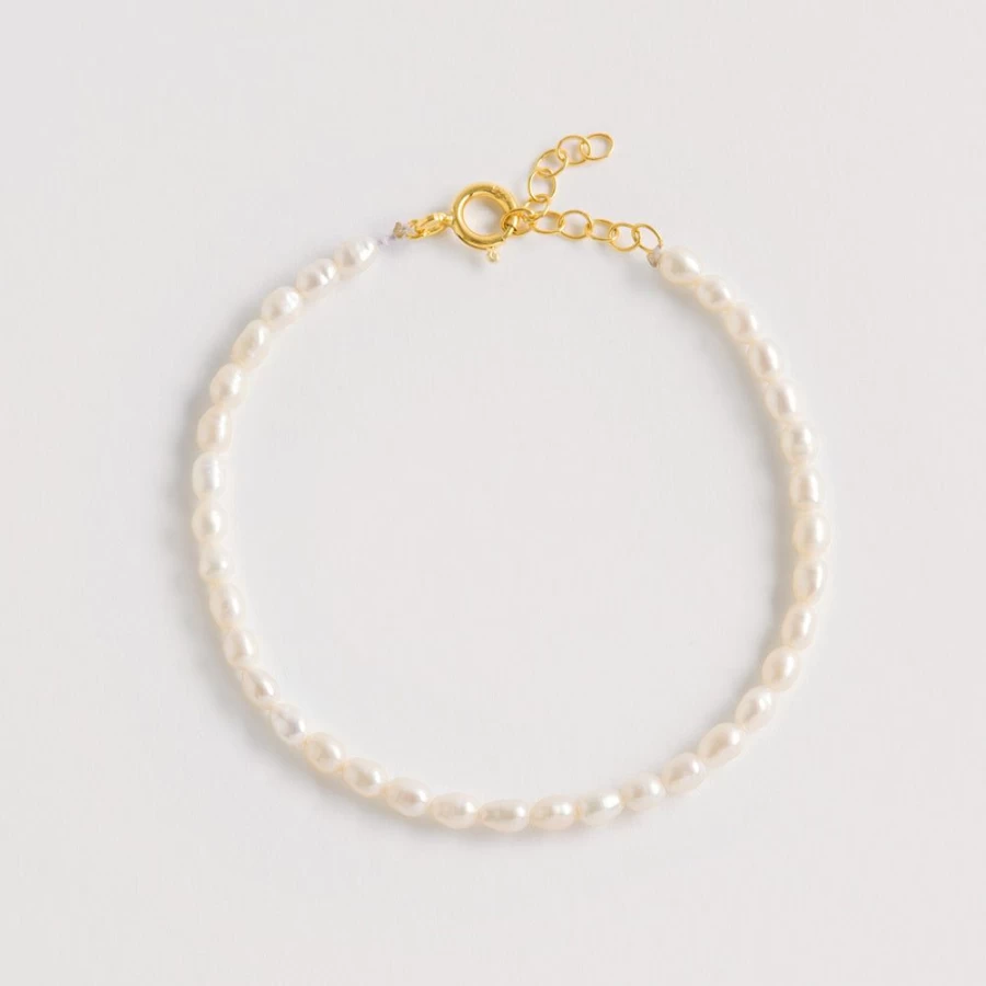 Freya Rose Women's Elegant Rice Pearl Bracelet – Handmade Jewelry Gift