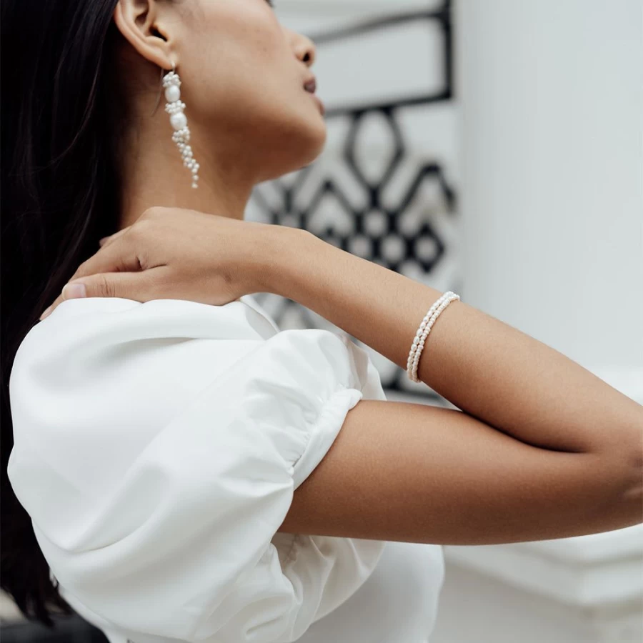 Freya Rose Women's Elegant Rice Pearl Bracelet – Handmade Jewelry Gift