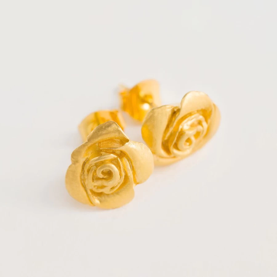 "Freya Rose Women's Rose Stud Earrings - Elegant Floral Studs for Everyday Wear"