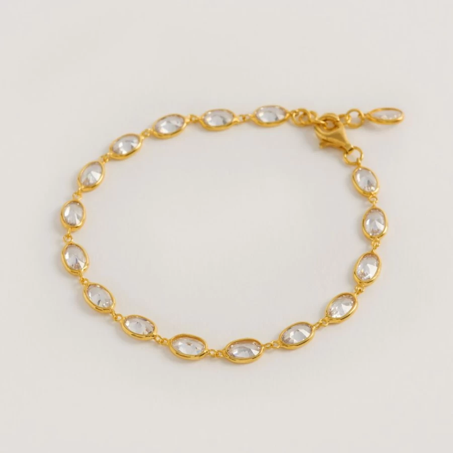 Freya Rose Women's Oval Crystal Bracelet - Elegant Framed Jewelry Gift