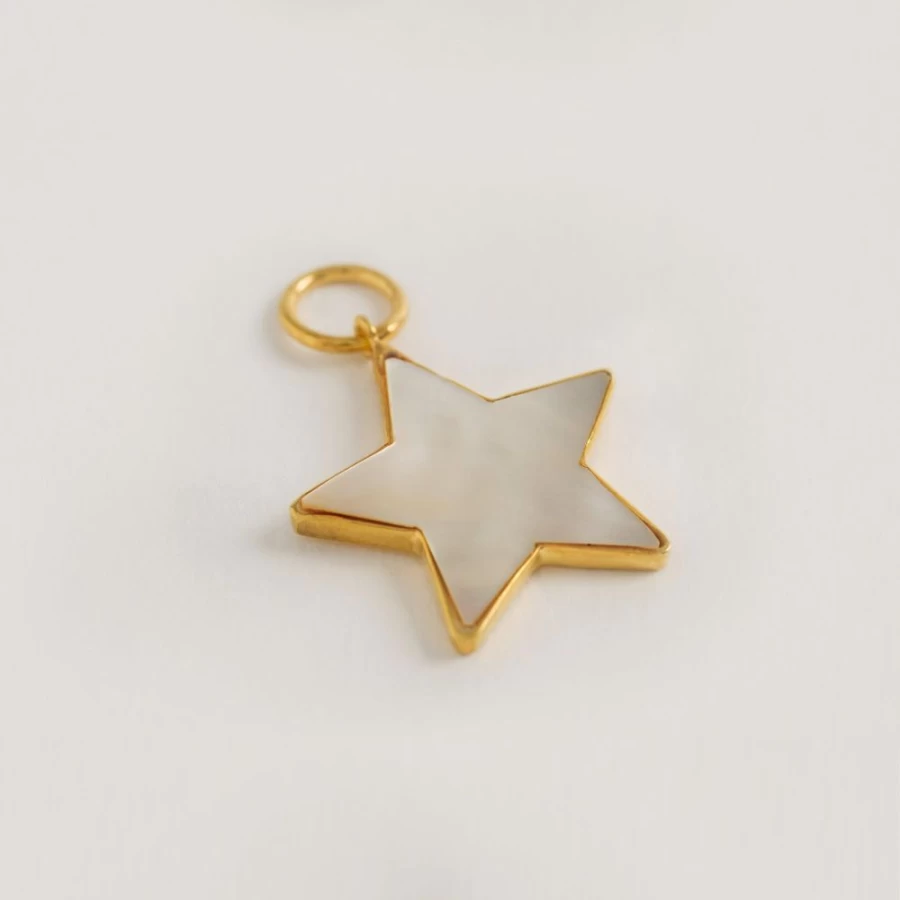 Freya Rose Women's Gold Star Pendant with Mother of Pearl - Elegant Jewelry Necklace