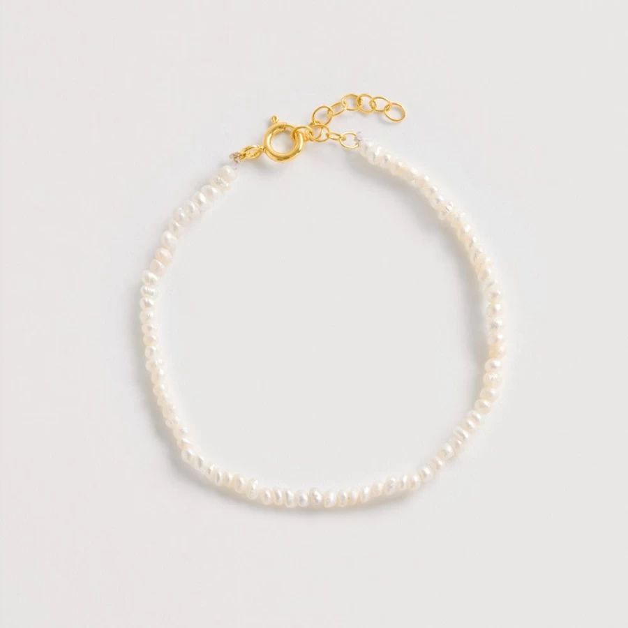 Freya Rose Women's Elegant Seed Pearl Bracelet - Handmade Sterling Silver Jewelry Gift