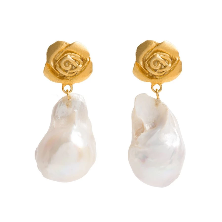 Freya Rose Baroque Pearl Drop Earrings for Women - Elegant Vintage-Inspired Jewelry