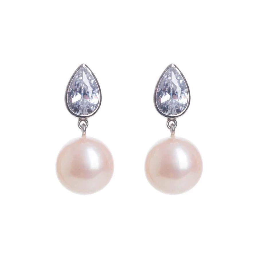 Freya Rose Women's Pink Pearl Drop Earrings - Elegant Pearl Jewelry