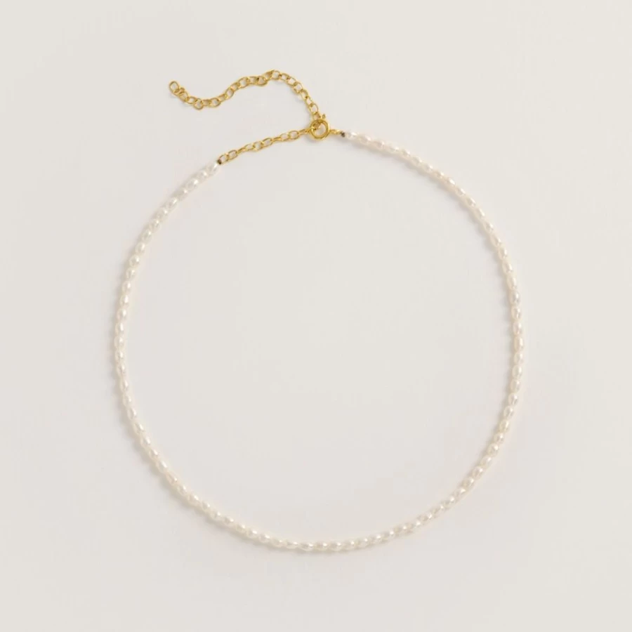 Freya Rose Women's Elegant Rice Pearl Necklace – Timeless Pearl Jewelry Gift