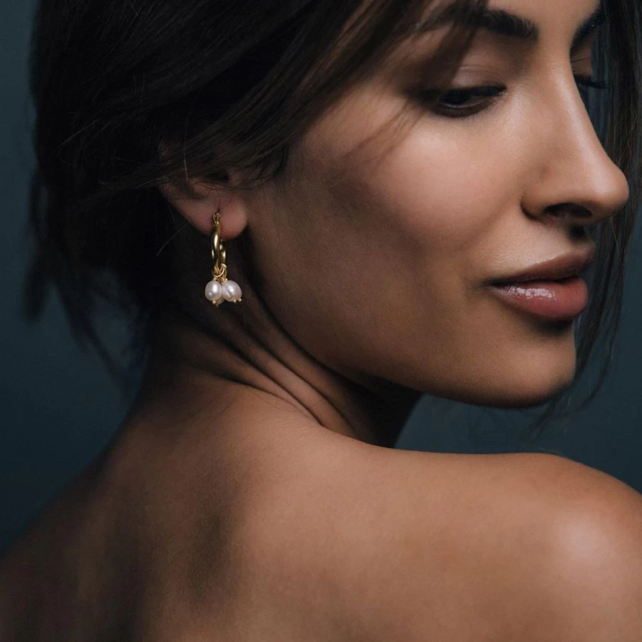Freya Rose Mini Hoops Earrings with Detachable Pearls for Women