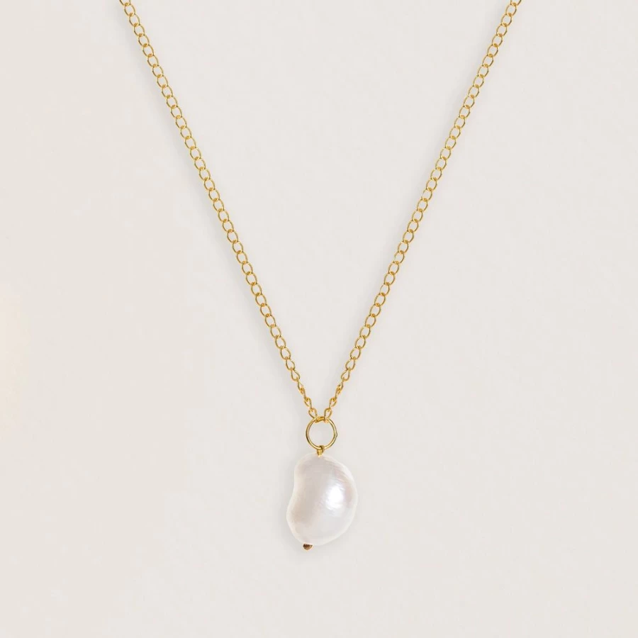 Freya Rose Baroque Pearl 22K Gold Vermeil Necklace for Women - Elegant Vintage Jewelry