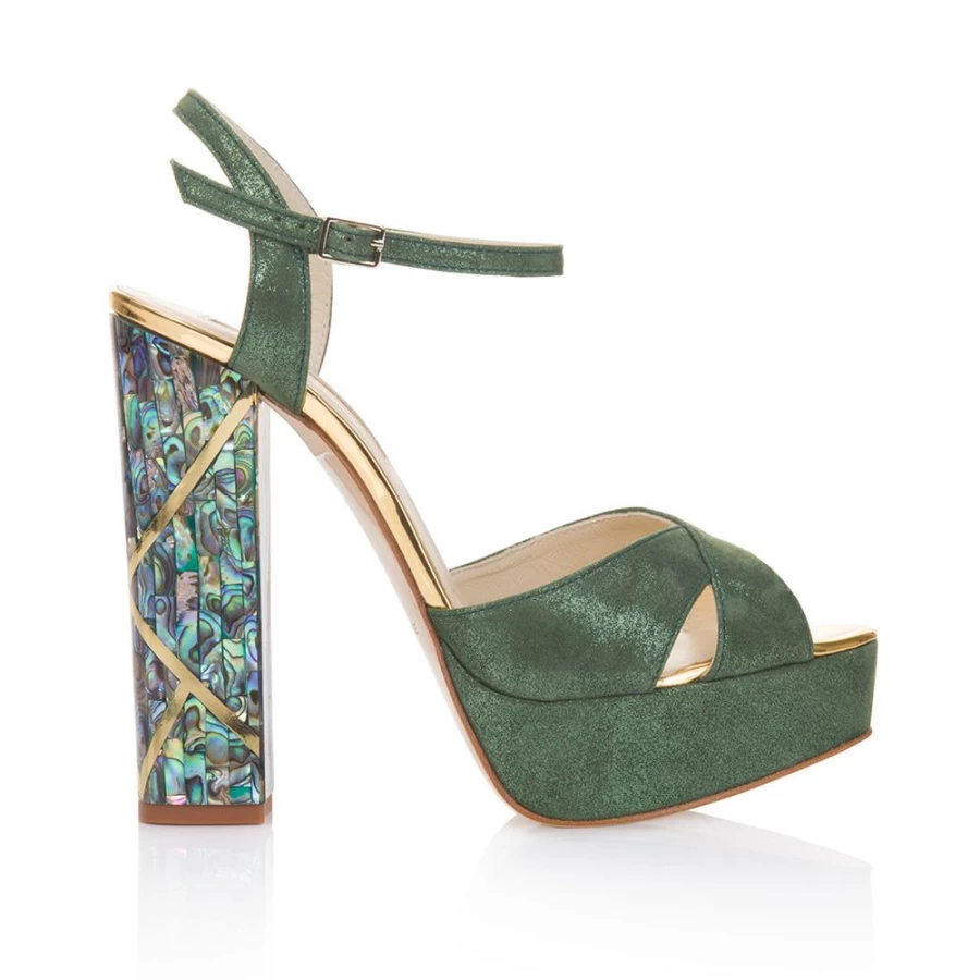 Freya Rose Women's Cher Verde Pearl Heel Elegant High Heels