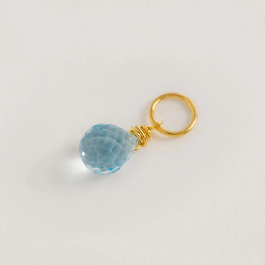 "Freya Rose Women's Blue Topaz Charm Jewelry – Elegant Sterling Silver Pendant"