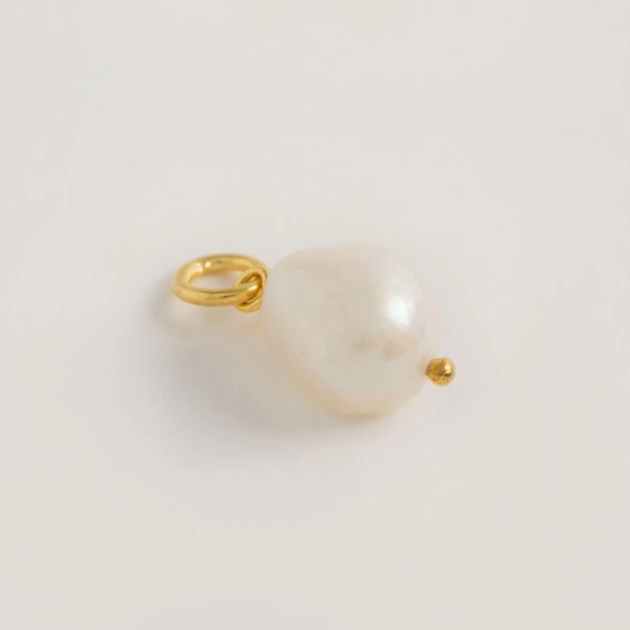 Freya Rose Baroque Gold Pearl Pendant Necklace - Detachable Charm for Women