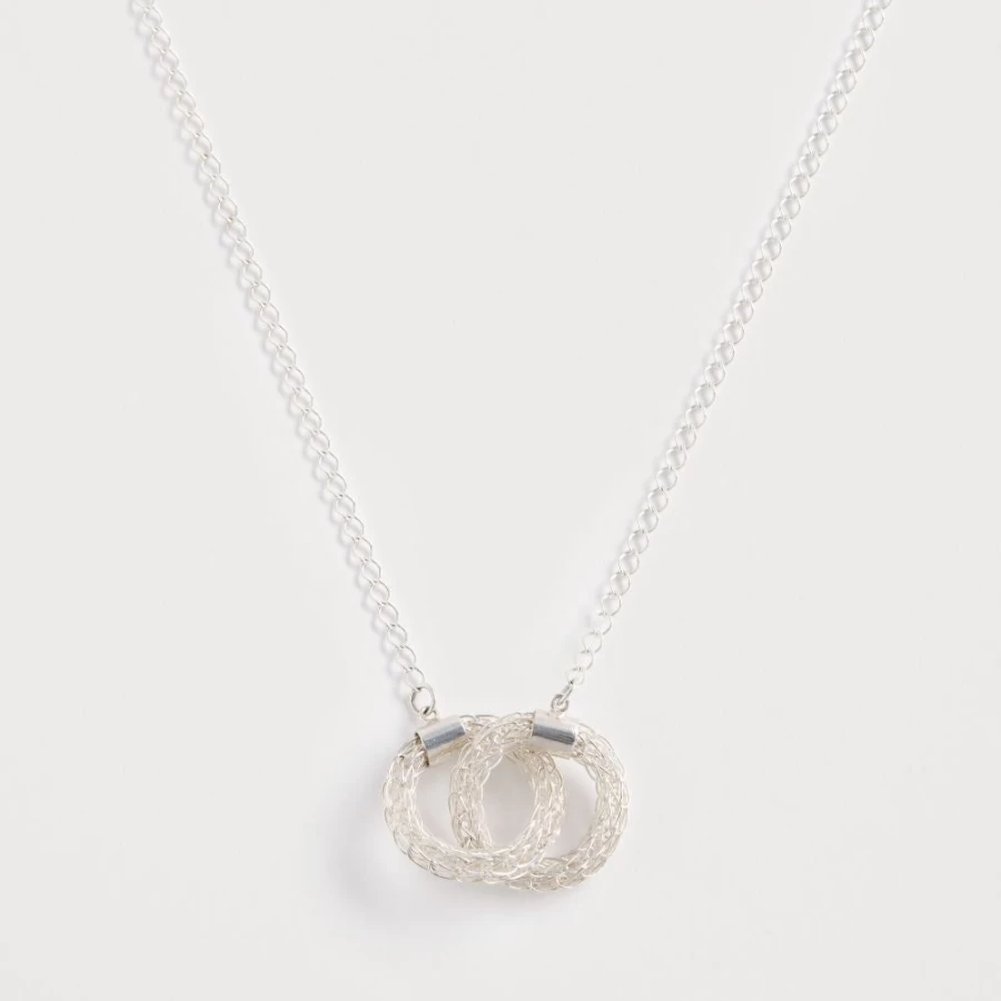 Freya Rose Silver Woven Kindred Necklace for Women - Elegant Handcrafted Jewelry