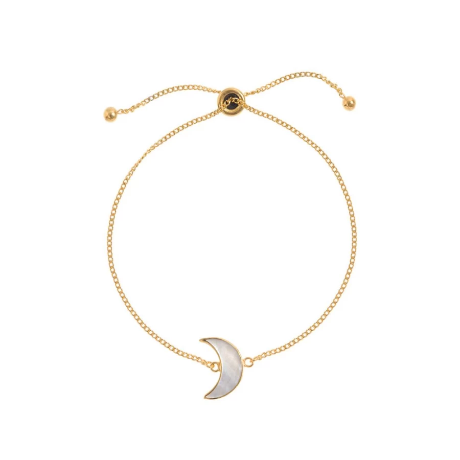 Freya Rose Adjustable Gold Moon Charm Bracelet for Women - Elegant Celestial Jewelry
