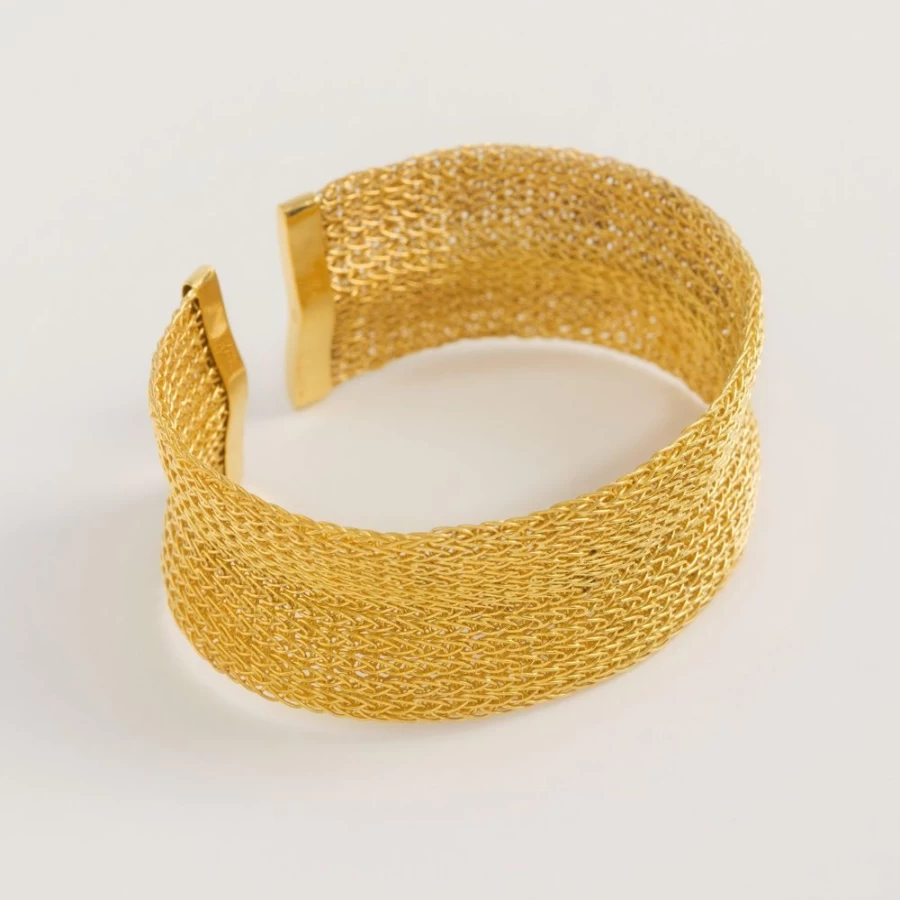 Freya Rose Women's Medium Gold Weave Cuff Bracelet