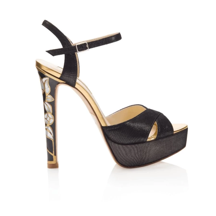 Freya Rose Women's Noir-Pearl Heel - Bloom Rose Elegant High Heels