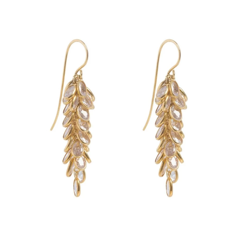 Freya Rose 22K Gold Midi Crystal Drop Earrings for Women