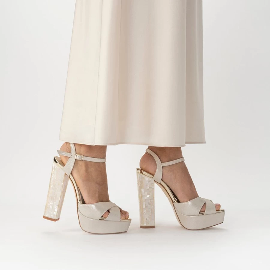 Freya Rose Women's Bonnie Pearl Heel - Elegant Pearl Embellished High Heel Shoes