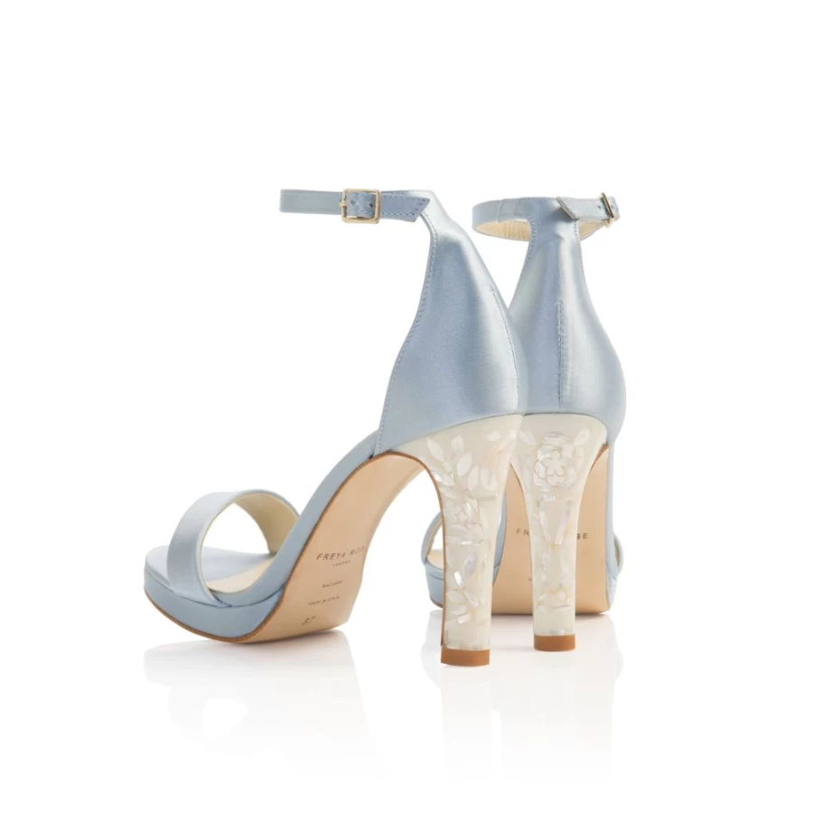 Freya Rose Women's Blue Pearl Heels - Fefe Bloom Elegant High Heels