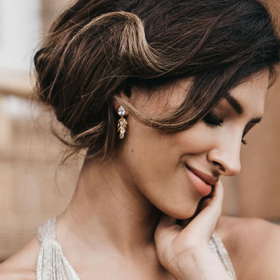 Freya Rose Petite Gold Vermeil Crystal Drop Earrings for Women