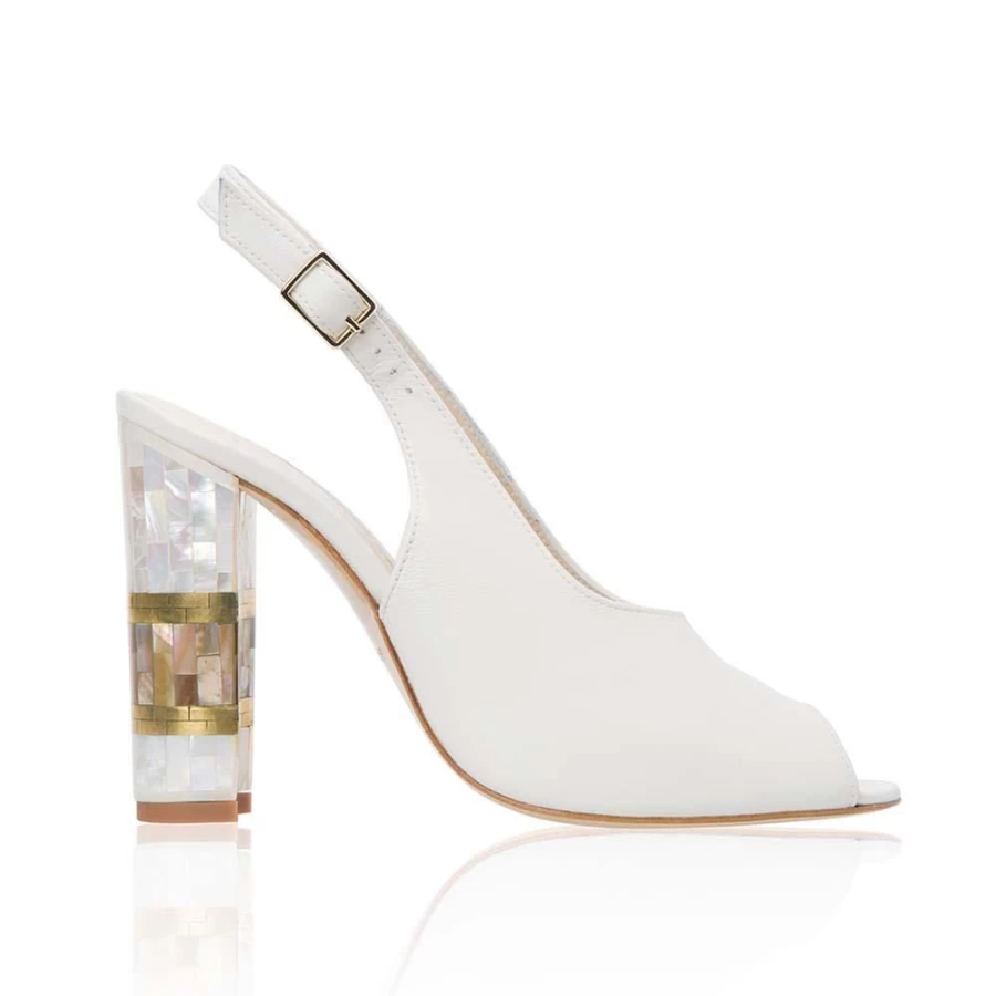 Freya Rose Women's White Pearl Embellished Heels