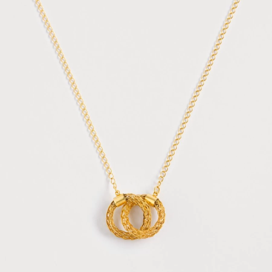 Freya Rose Gold Woven Kindred Necklace for Women - Elegant Handcrafted Jewelry