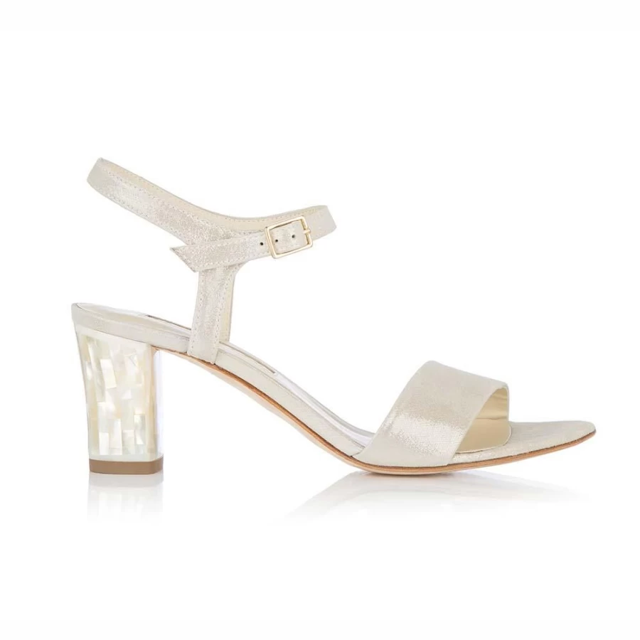 Freya Rose Women's Martina Midi Heel in Champagne-Pearl for Elegant Occasions