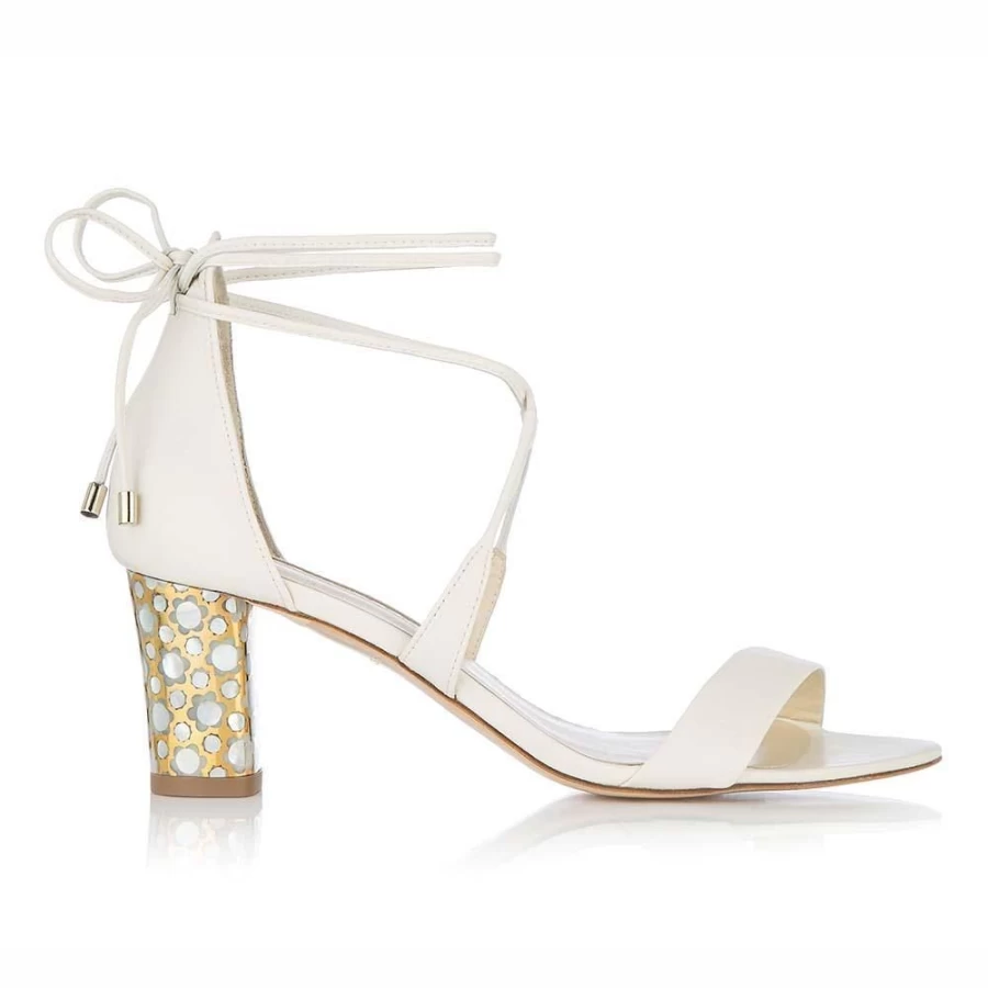 Freya Rose Women's Hester Ivory-Pearl Heeled Sandals - Elegant Wedding Party Shoes