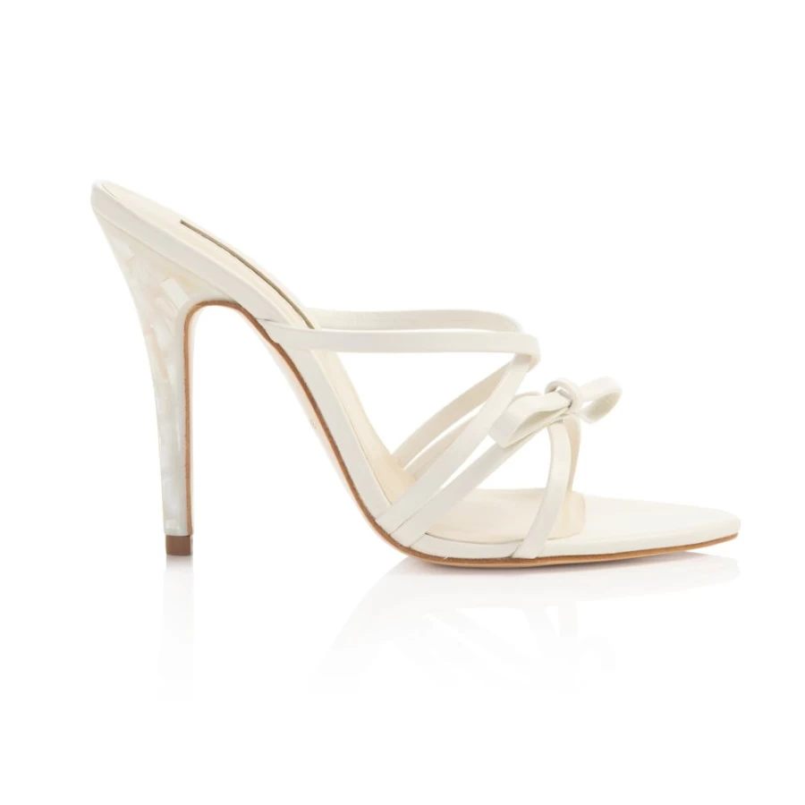 Freya Rose Women's Cara-Pearl Heel Elegant Pearl Embellished High Heel Shoes