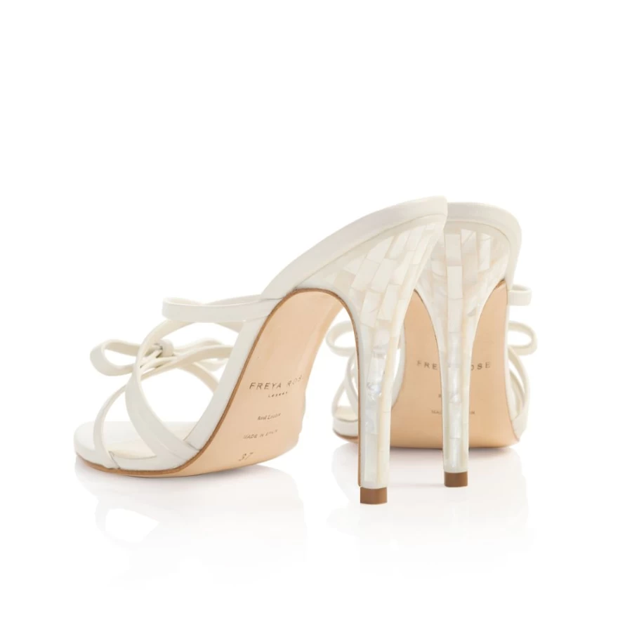 Freya Rose Women's Cara-Pearl Heel Elegant Pearl Embellished High Heel Shoes